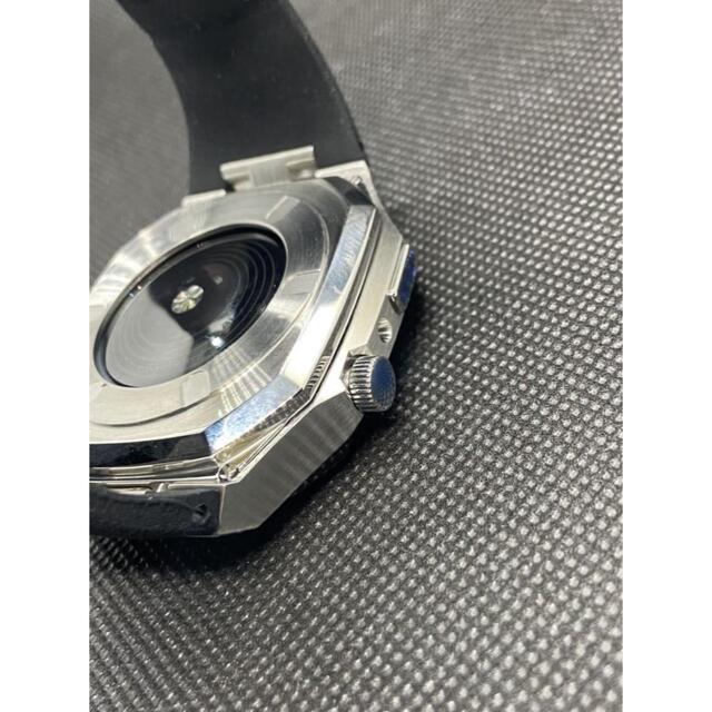 送料無料市場】 44mm 黒 apple watch メタル ラバーベルト カスタム