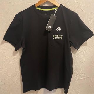 アディダス(adidas)の新品Mサイズ相当アディダスブラックTシャツレディースまたはメンズ(Tシャツ(半袖/袖なし))