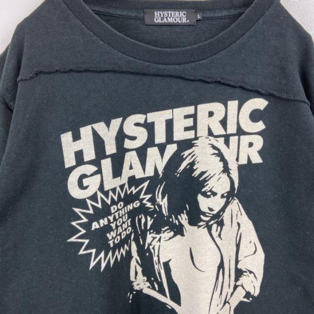 【人気ヒスガール】HYSTERIC GLAMOURドッキング黒L半袖T