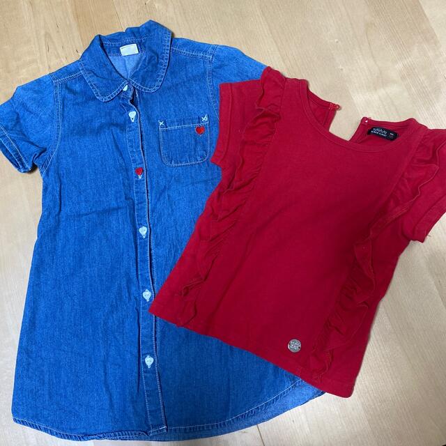 女児110cm  半袖ワンピース＆トップス キッズ/ベビー/マタニティのキッズ服女の子用(90cm~)(Tシャツ/カットソー)の商品写真