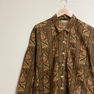 【日本製】レトロシャツ 古着 総柄シャツ(シャツ/ブラウス(長袖/七分))