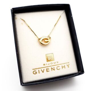 ジバンシィ(GIVENCHY)の《美品》GIVENCHY ネックレス ゴールド Gロゴ ストーン ヴィンテージ(ネックレス)