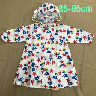 キッズフォーレ(KIDS FORET)の【キッズフォーレ】レインコート＊カッパ＊星&ゾウ柄＊Sサイズ85-95(レインコート)