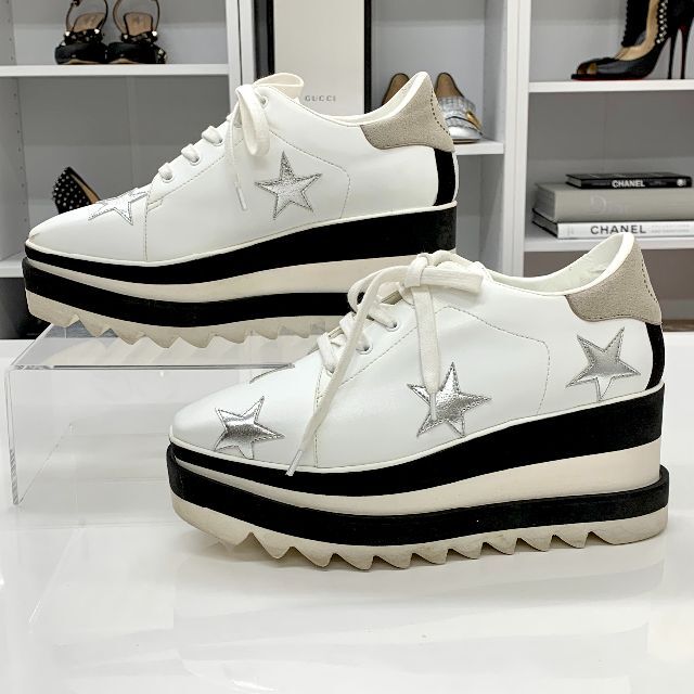 Stella McCartney - 4093 ステラマッカートニー エリス 星 レザー 厚底