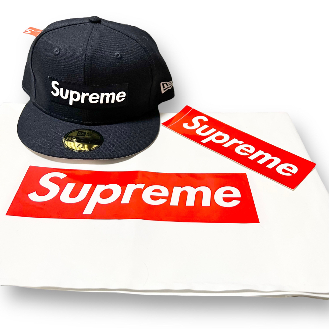 未使用品! SUPREME NEW ERA キャップ ネイビー 紺青 7 3/8
