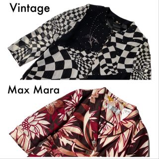 マックスマーラ(Max Mara)の専用2点まとめ マックスマーラ 総柄リネン100%ジャケット 銀タグ 高級ライン(テーラードジャケット)