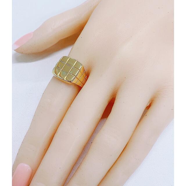 18.0g★K18★✨印台リング指輪 ナット 18.5号18金 レディースのアクセサリー(リング(指輪))の商品写真