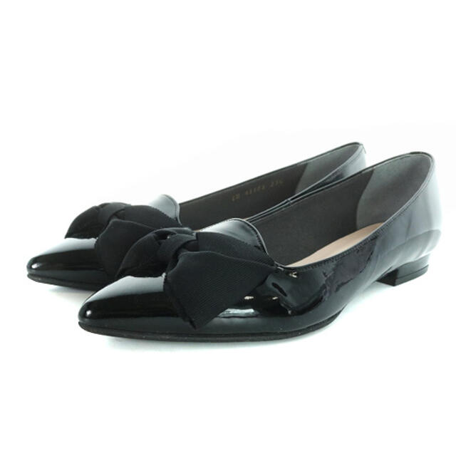 DIANA(ダイアナ)のダイアナ パンプス リボン パテント ポインテッドトゥ 23.5cm 黒 レディースの靴/シューズ(ハイヒール/パンプス)の商品写真