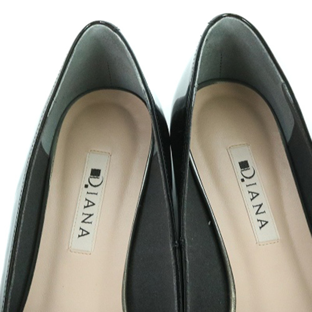 DIANA(ダイアナ)のダイアナ パンプス リボン パテント ポインテッドトゥ 23.5cm 黒 レディースの靴/シューズ(ハイヒール/パンプス)の商品写真