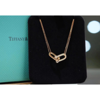Tiffany & Co. - Tiffany ダブルリンク　ネックレス　ペンダント　シンプル　ゴールド
