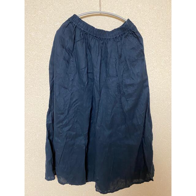 MUJI (無印良品)(ムジルシリョウヒン)の無印良品　リネンスカート　ペチコート付き　Sサイズ レディースのスカート(ひざ丈スカート)の商品写真
