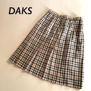 ダックス(DAKS)の【爽やかなリネン】DAKS ハウスチェック リネンプリーツ スカート(ひざ丈スカート)