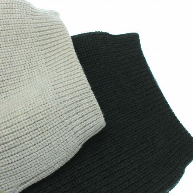 エンフォルド 21AW リブカラーブロックPULLOVER ニット 38 M 緑
