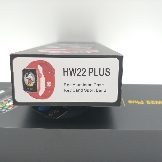 スマートウォッチ(レッド) 日本語対応 HW22plus ワイヤレス充電 メンズの時計(腕時計(デジタル))の商品写真