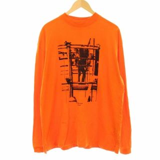 オフホワイト(OFF-WHITE)のオフホワイト 19AW バックアローロゴ Tシャツ カットソー XS オレンジ(Tシャツ/カットソー(七分/長袖))