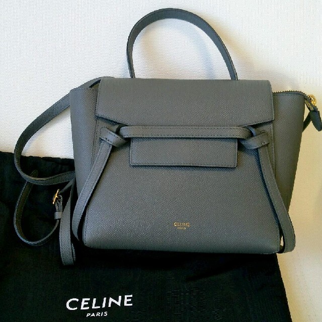 celine - 【美品】セリーヌ　ベルトバッグ　ナノ　グレー
