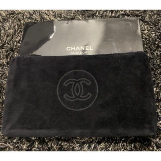 シャネル(CHANEL)の新品未使用 CHANEL 大きめ化粧ポーチ 黒(ポーチ)