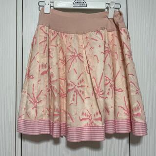 ジェーンマープル(JaneMarple)のJane Marple スカート　リボン柄　ピンク(ひざ丈スカート)