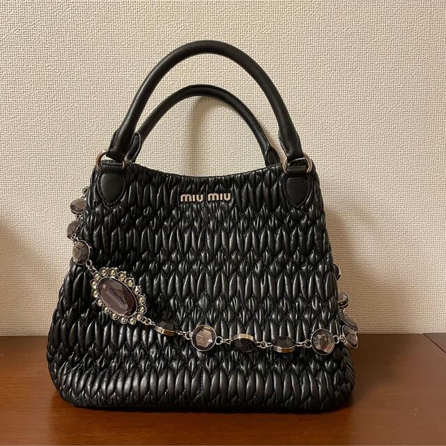 MIUMIU 2wayハンドバッグ　ブラックビジュー