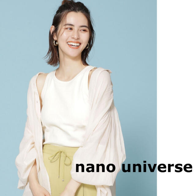 nano・universe(ナノユニバース)のナノユニバース　カップ付き★アメリカンスリーブタンクトップ レディースのトップス(シャツ/ブラウス(半袖/袖なし))の商品写真