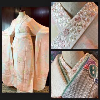 超逸品美品❗️藤娘きぬたや保証❗️本疋田総絞り豪華お振袖7点セット