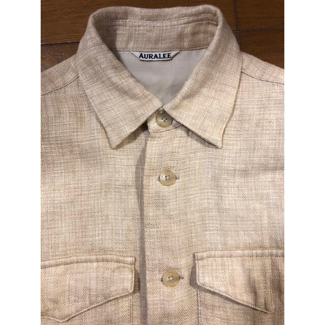 AURALEE オーラリー リネンシャツ light beige size.0