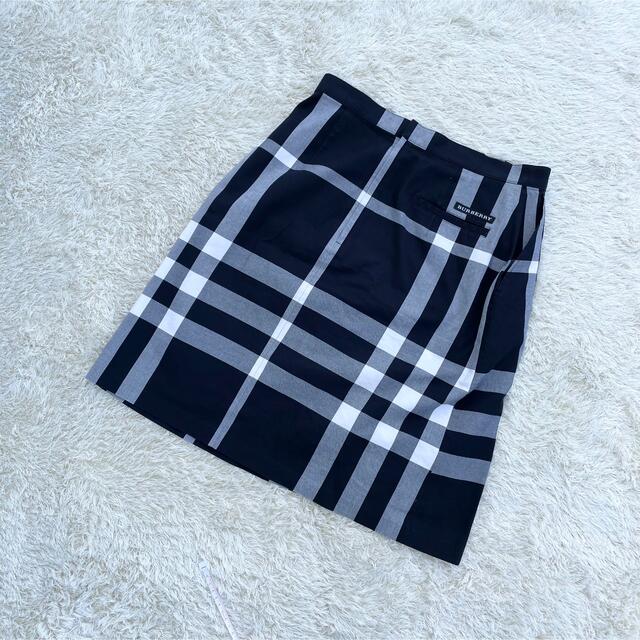 BURBERRY GOLF 大きいサイズ XL スカート ひざ丈 ノバチェック BURBERRYブルーレーベル ノバチェックミニスカート オレンジ