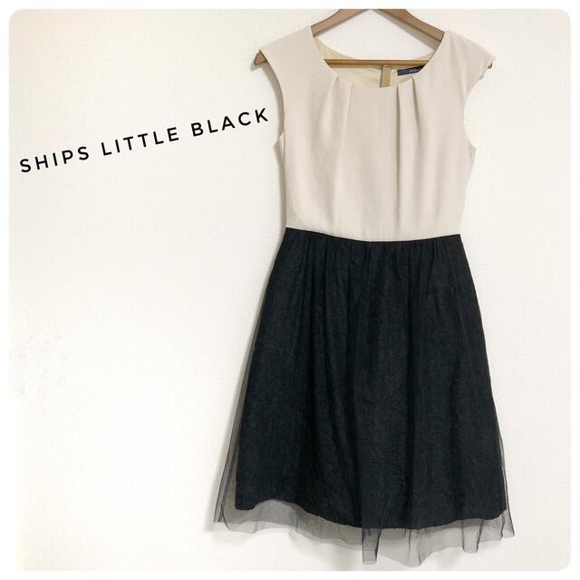 LITTLE BLACK(リトルブラック)の【ships little black】チュールコンビワンピース ノースリーブ レディースのワンピース(ひざ丈ワンピース)の商品写真