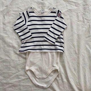 プチバトー(PETIT BATEAU)のPETIT BATEAU ボーダーカットソー　6m 67㎝(シャツ/カットソー)