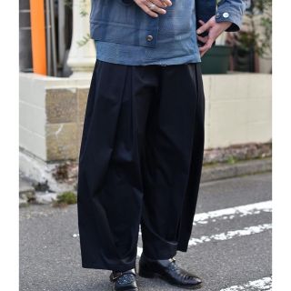 COMOLI - sage nation box pleat trouser black smの通販 by kk