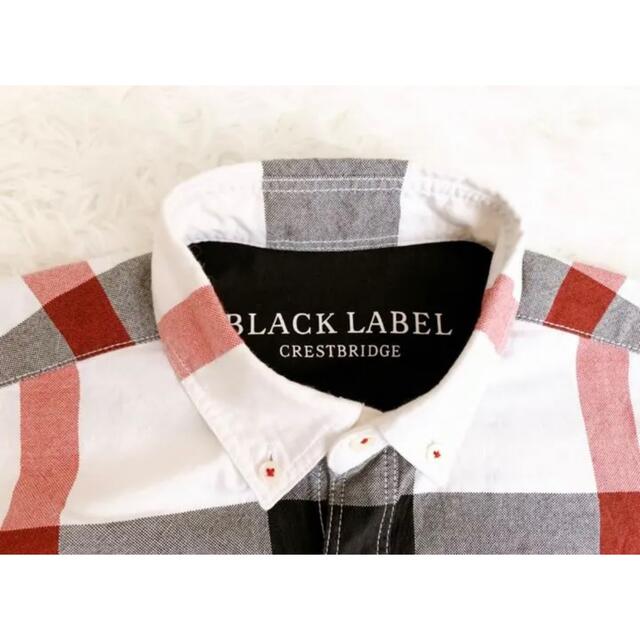 ブラックレーベルクレストブリッジ チェック柄 長袖シャツ M 白