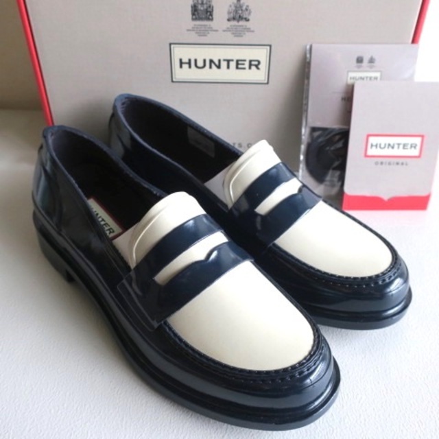 HUNTER - 【新品未使用】24㎝ HUNTER ペニーローファー レインシューズ