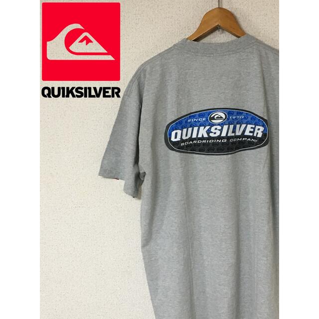 QUIKSILVER(クイックシルバー)のクイックシルバー 未使用 XL 両面プリント グレー オールドサーフ メンズのトップス(Tシャツ/カットソー(半袖/袖なし))の商品写真