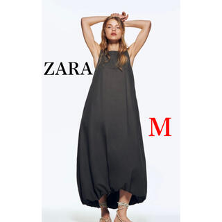 ザラ(ZARA)のZARA パフヘムワンピース　M(ロングワンピース/マキシワンピース)