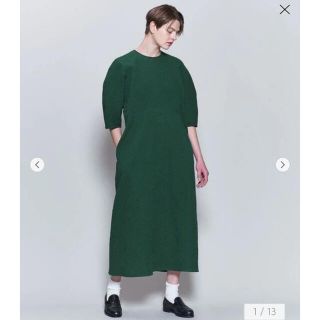 ロク(6 (ROKU))のroku 6ロクCOTTON DOBBY DRESS ワンピース今期グリーン38(ロングワンピース/マキシワンピース)