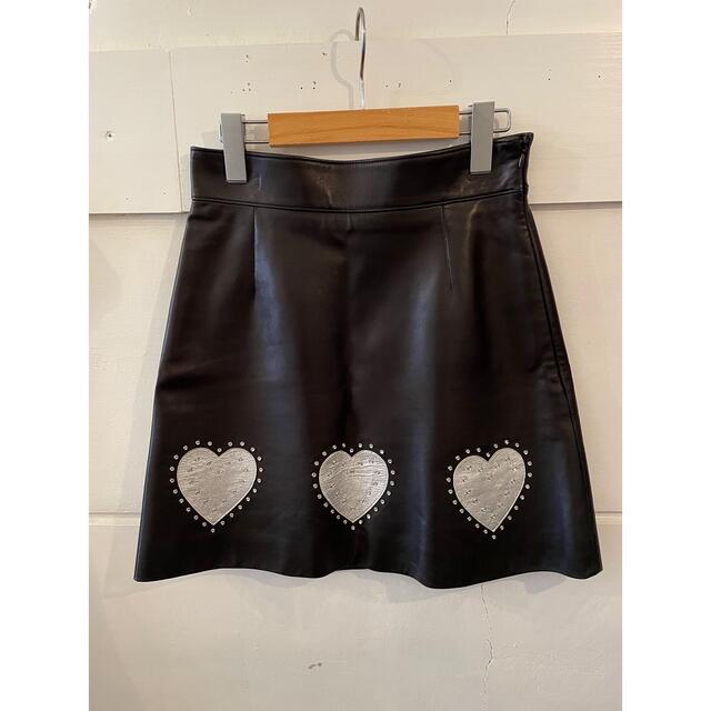最終価格♥️5/19????miumiu leather heart skirt.