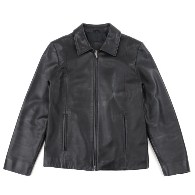 COACH コーチ ジップアップ レザージャケット ブルゾン メンズ 黒 XS