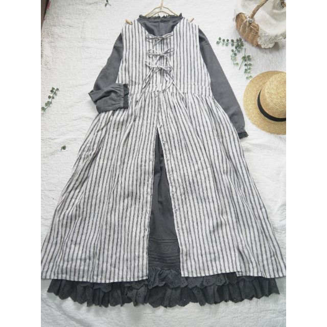 新品★サマンサモスモス★ｓｍ２★【Slow Linen】バックリボンジャンスカ