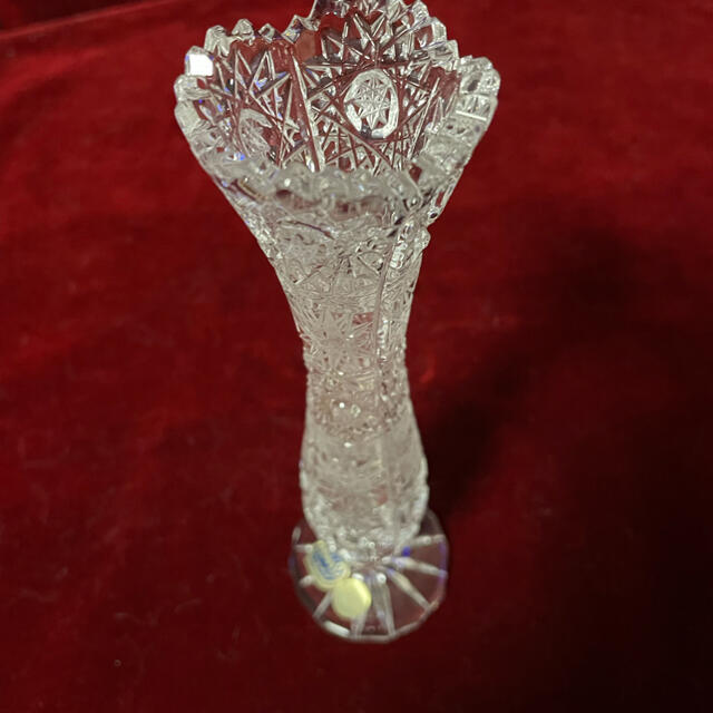 BOHEMIA Cristal(ボヘミア クリスタル)のボヘミア　クリスタル　24pbo  一輪挿しフラワーベース　美品　　７６１ インテリア/住まい/日用品のインテリア小物(花瓶)の商品写真