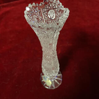 ボヘミア クリスタル(BOHEMIA Cristal)のボヘミア　クリスタル　24pbo  一輪挿しフラワーベース　美品　　７６１(花瓶)