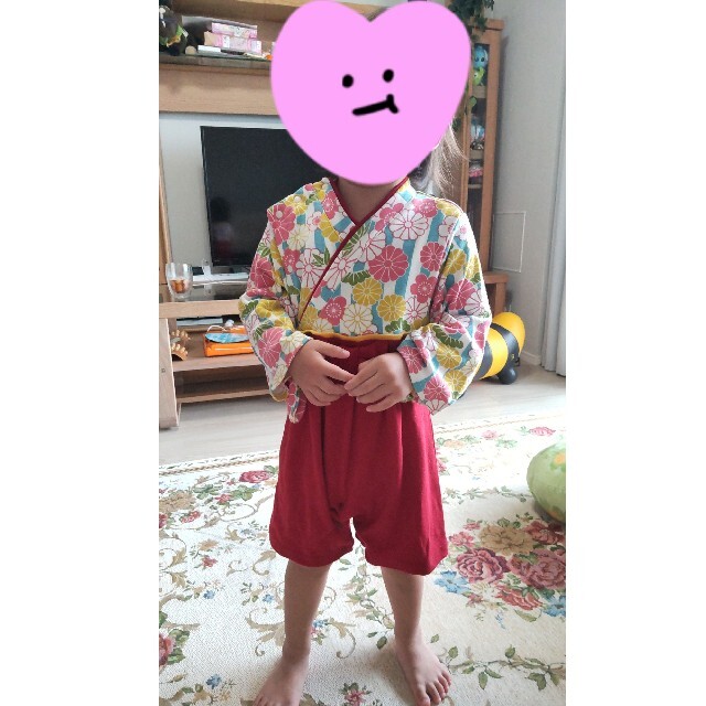 西松屋(ニシマツヤ)の和服ロンパース　90センチ　西松屋 キッズ/ベビー/マタニティのキッズ服女の子用(90cm~)(和服/着物)の商品写真