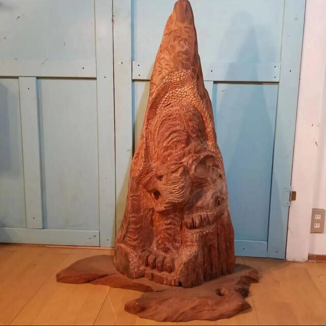 天然木 一刀彫り 衝立 虎 竹藪 杉 高さ122cm 正の波動 【正規通販】 vahlturismo.com.br