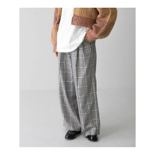 ケービーエフ(KBF)の【GRAY CHECK】ワンタックワイドスラックス(その他)