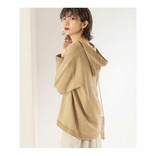 ケービーエフ(KBF)の【BEIGE】レースアップニットフーディー(ニット/セーター)