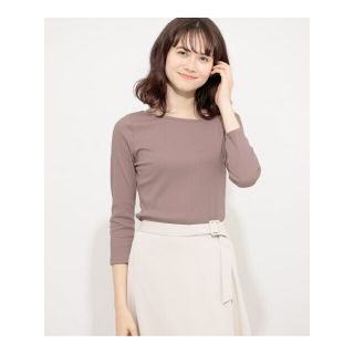 センスオブプレイスバイアーバンリサーチ(SENSE OF PLACE by URBAN RESEARCH)の【DUSTY PINK】アシメネックリブトップ(7分袖)(カットソー(長袖/七分))