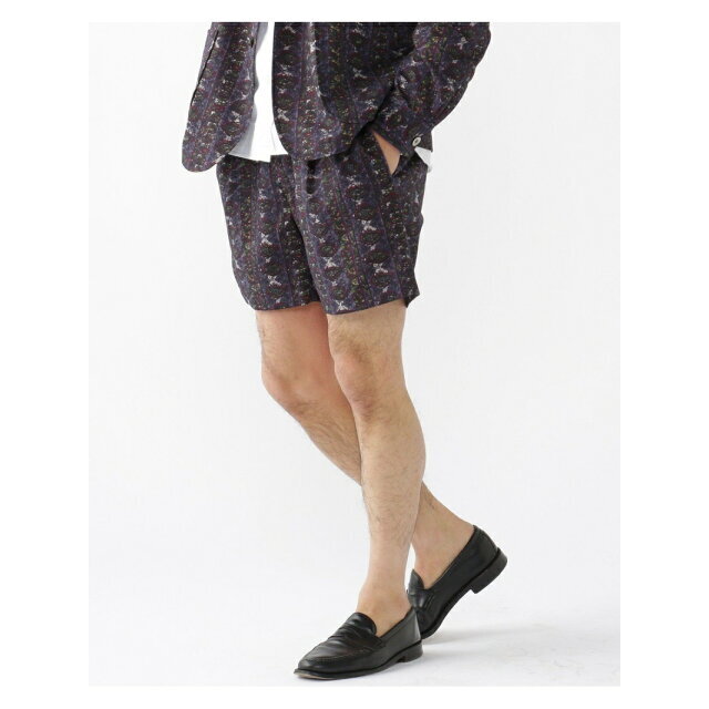 【Paisley_Stripe】BEAMS PLUS / プリント カルゼ ワイドショートパンツ 1
