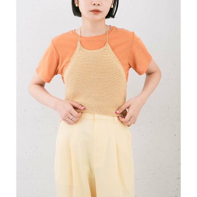 KBF(ケービーエフ)の【ORANGE】【one】コンパクトベーシックTシャツ レディースのトップス(カットソー(長袖/七分))の商品写真