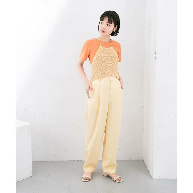 KBF(ケービーエフ)の【ORANGE】【one】コンパクトベーシックTシャツ レディースのトップス(カットソー(長袖/七分))の商品写真