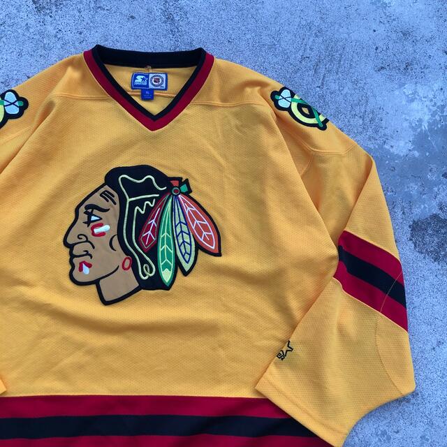 90s starter NHL ブラックホークス　ホッケー　ゲームシャツ　XL