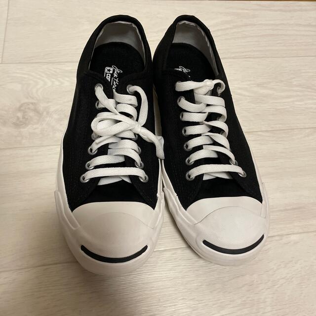 CONVERSE(コンバース)の週末限定値下げ！美品！コンバース　ジャックパーセル　ブラック メンズの靴/シューズ(スニーカー)の商品写真